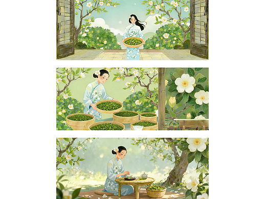 瑞安清明早-云岫花茶插画