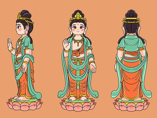 咏春板绘拳——IP形象三视图