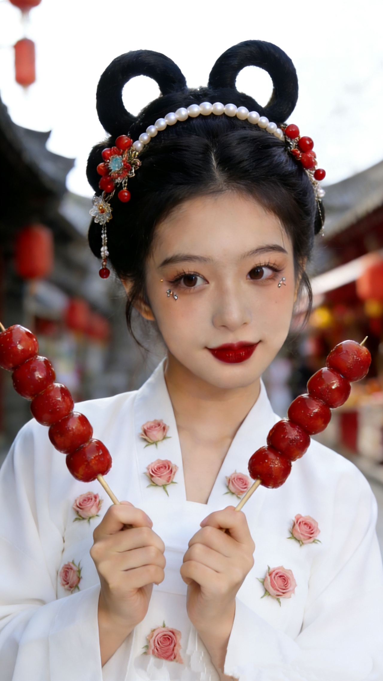 唐风少女执糖葫芦逛古街，（图ZNDAxMzg4MzE2） - 人像摄影 - 站酷设计师Z686030957原创素材 - 站酷ZCOOL