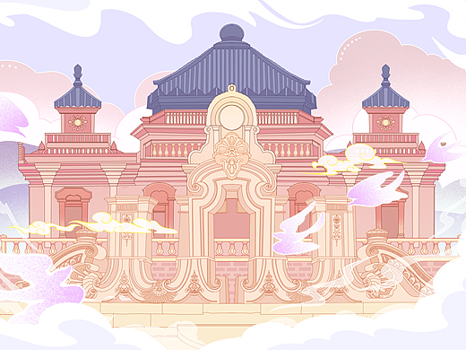 国风插画合集/建筑插画