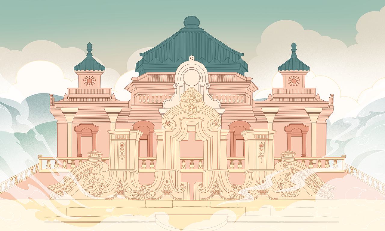 国风插画合集/建筑插画（图ZNDAxNDAyNDM2） - 商业插画 - 站酷设计师王重王重原创素材 - 站酷ZCOOL