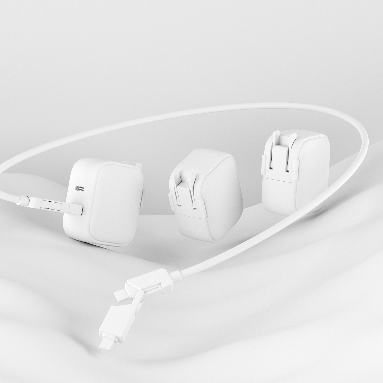 一套双口快充充电头的建模渲染（图ZNDAxNDExODQw） - 产品 - 站酷设计师设计师阿祯原创素材 - 站酷ZCOOL