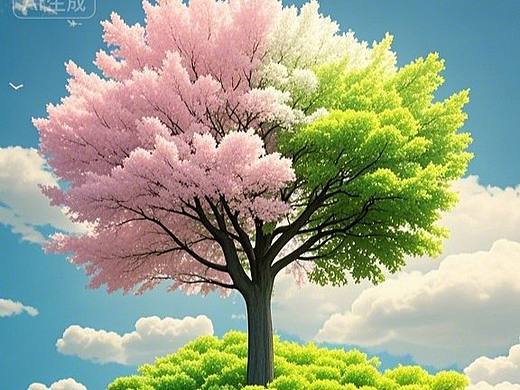 四季变化的树，槐花