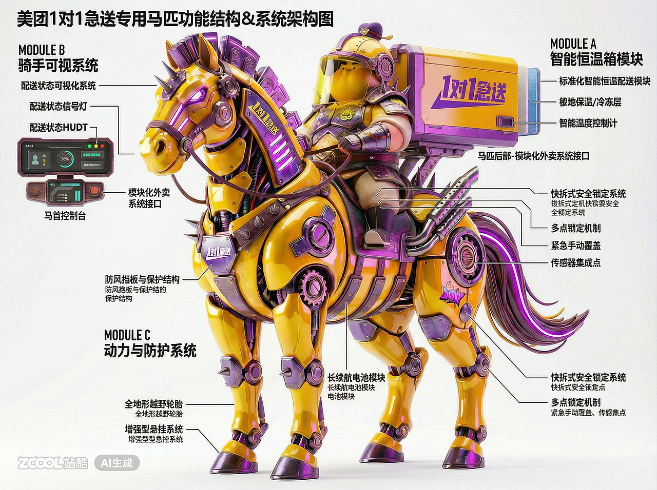 机械骑手（图ZNDAxNDI3Mjky） - AI作品 - 站酷设计师锦筑云舒设计原创素材 - 站酷ZCOOL