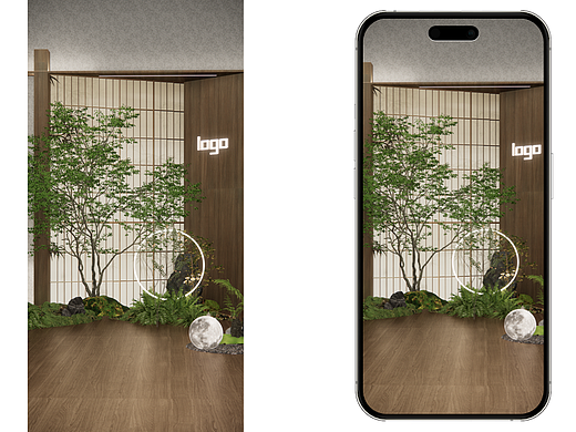 【新中式品牌场景】禁商用 -灯箱画面可替换电子屏