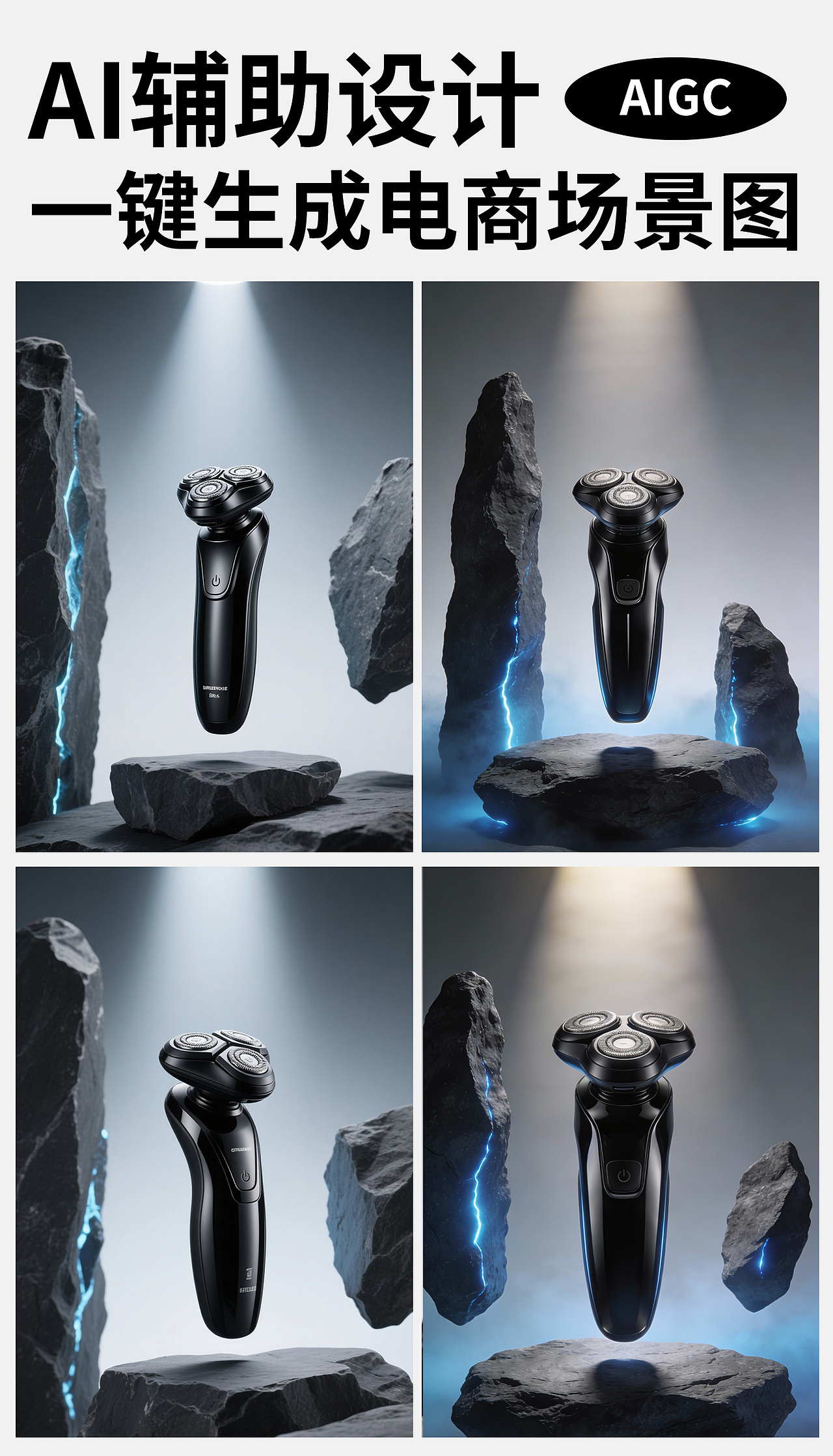 AIGC一键直出电商场景图（剃须刀）（图ZNDAxNDM5NDA4） - 其他平面 - 站酷设计师时光请慢点走原创素材 - 站酷ZCOOL