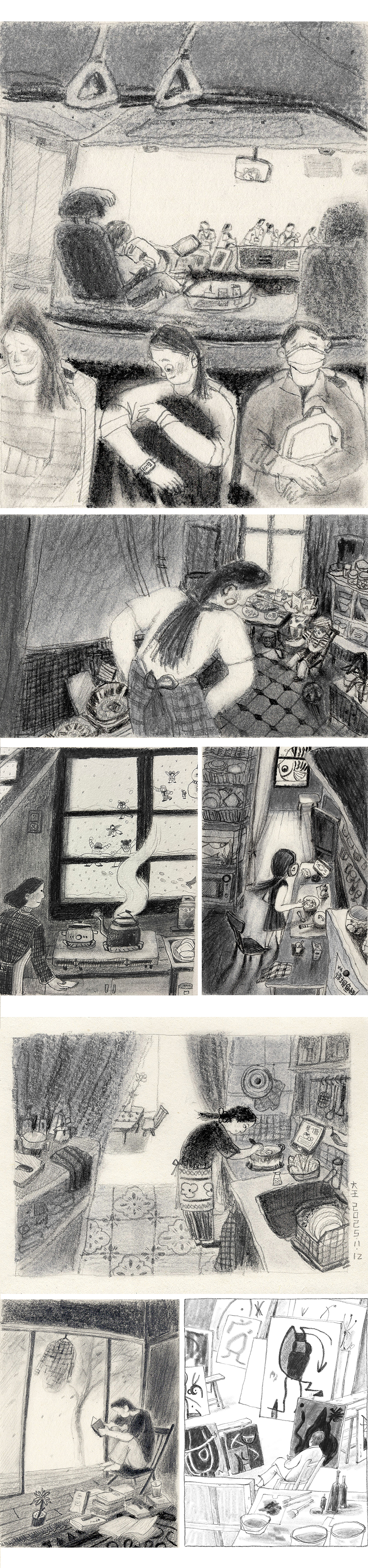 近期室内速写合集（图ZNDAxNDQzOTE2） - 绘本 - 站酷设计师大王__原创素材 - 站酷ZCOOL