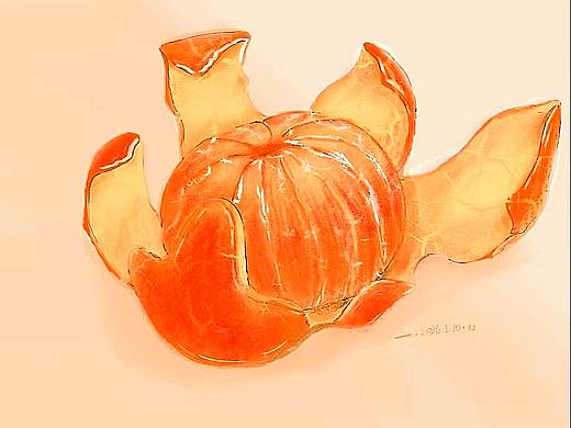 一个被剥开的橘子🍊