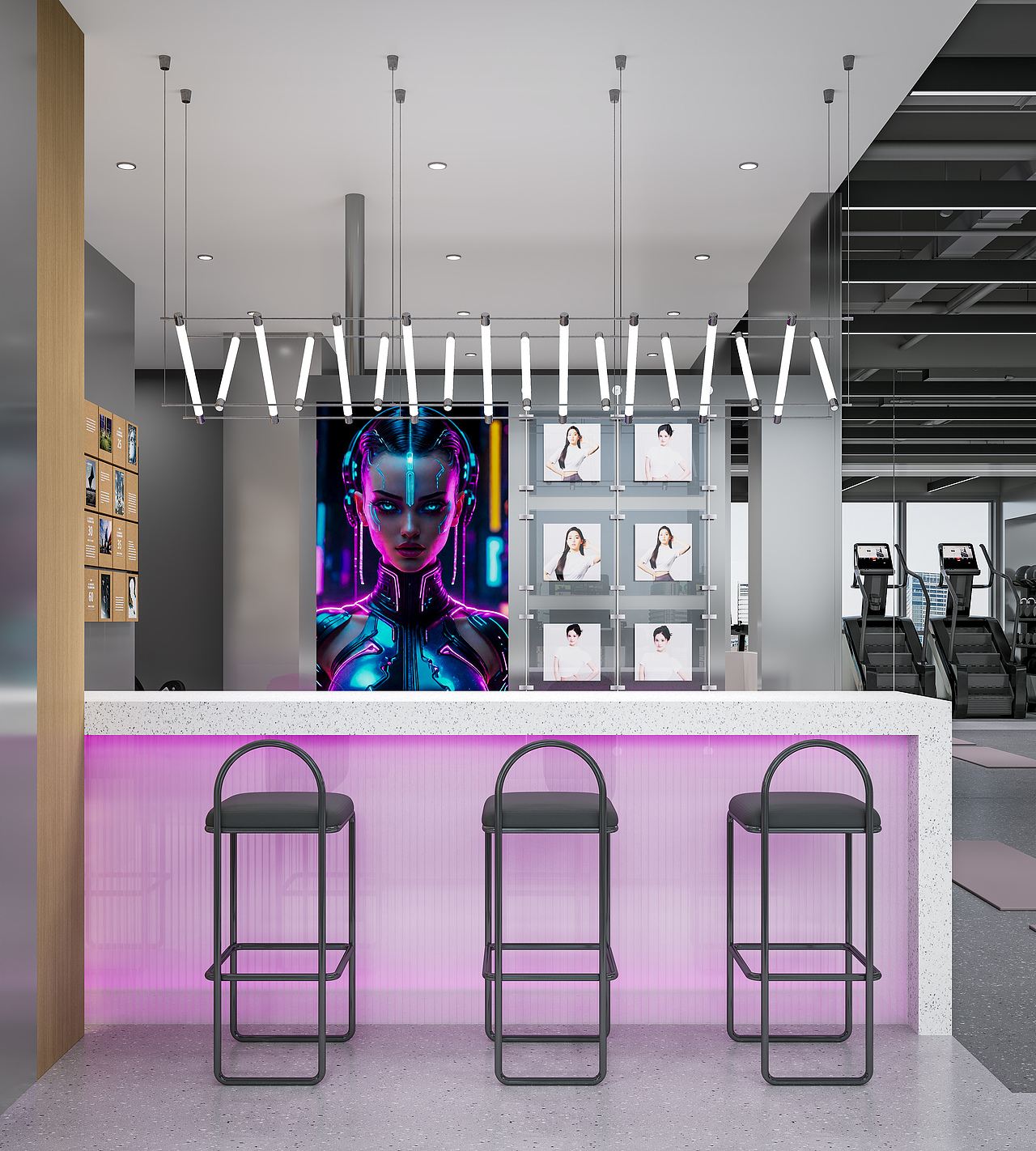 健身房体能馆二店效果图设计（图ZNDAxNDYyMjcy） - 商业空间设计 - 站酷设计师小豪效果图原创素材 - 站酷ZCOOL