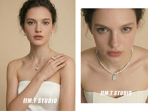 外模饰品丨珍珠首饰丨高级感模特图丨麦图摄影丨定制