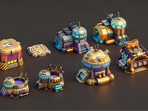 科幻单体建筑3D渲染