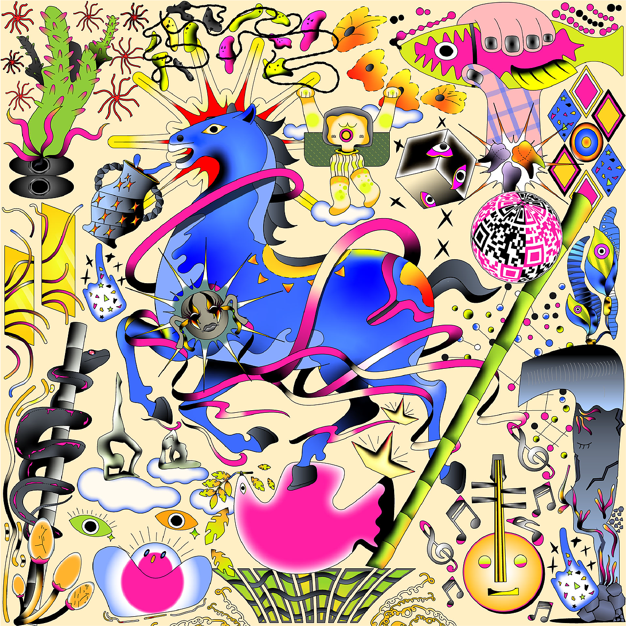 马年插画-YEAR OF HORSE（图ZNDAxNDg1MDc2） - 商业插画 - 站酷设计师Ruby心原创素材 - 站酷ZCOOL