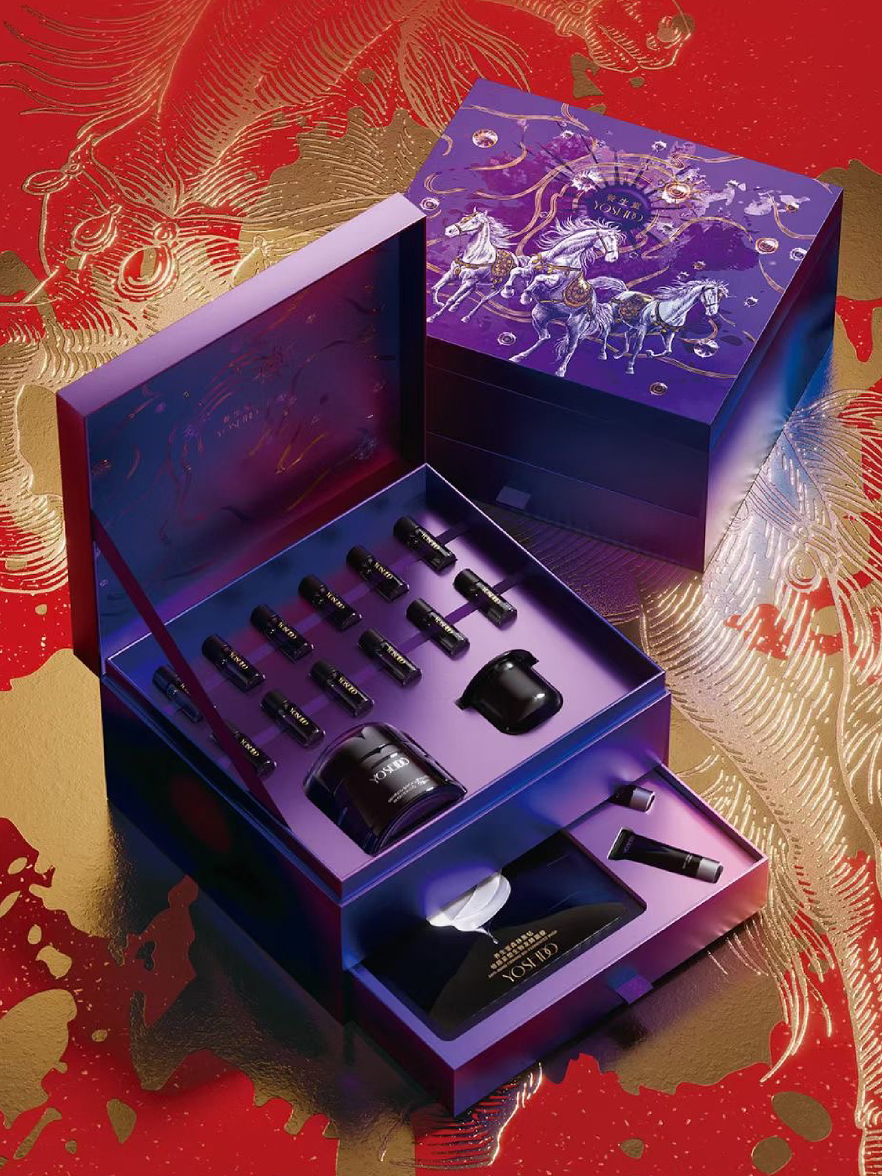 养生堂化妆品马年礼盒插画（图ZNDAxNDk3MDM2） - 商业插画 - 站酷设计师花椒的Alex原创素材 - 站酷ZCOOL