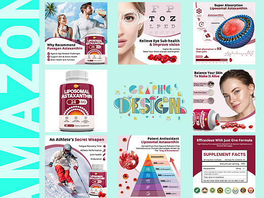 一组补充剂的主图详情页设计