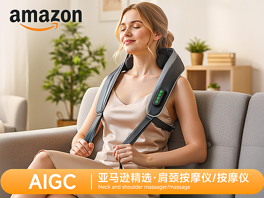 AIGC | 肩颈按摩仪 | Ai案例分享 | Amazon亚马逊电商 