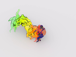 blender几何节点练习,人物残影