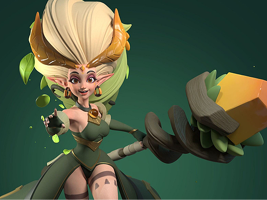 ZBrush-风格化牛角精灵角色模型制作教程。zbrush雕刻