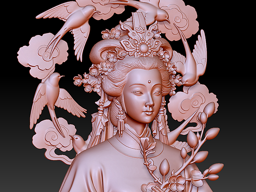 《桃花娘娘》数字建模雕塑艺术作品欣赏