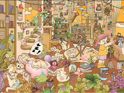 貓室物語(yǔ)（個(gè)人主頁(yè)-ZNzMwNDkwOTY=） - 藝術(shù)插畫 - 站酷設(shè)計(jì)師畫畫的阿月原創(chuàng)素材 - 站酷ZCOOL