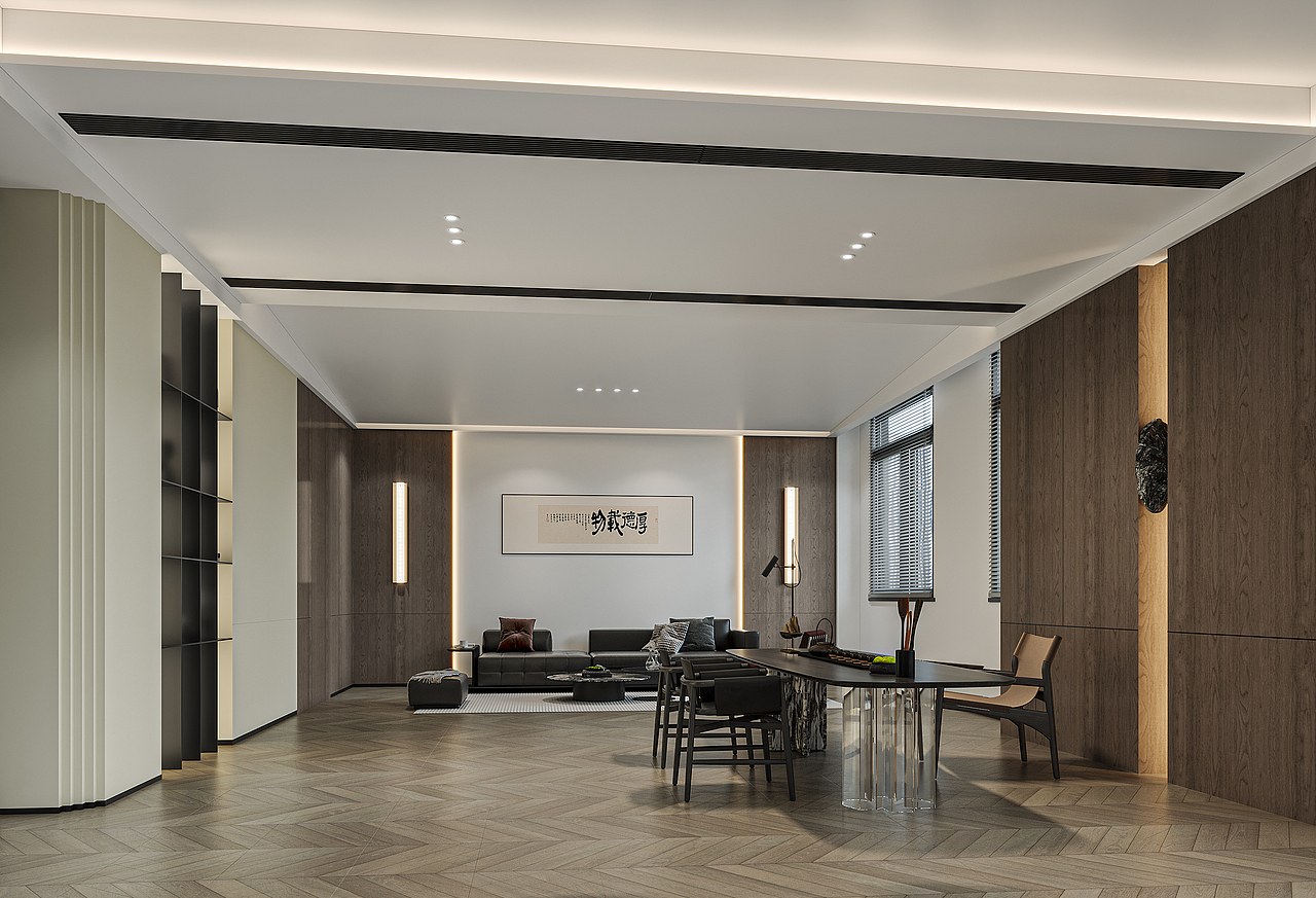 办公室设计|商务质感与 松弛氛围 的双向平衡～（图ZNDAxNTYxOTky） - 商业空间设计 - 站酷设计师孟西原创素材 - 站酷ZCOOL