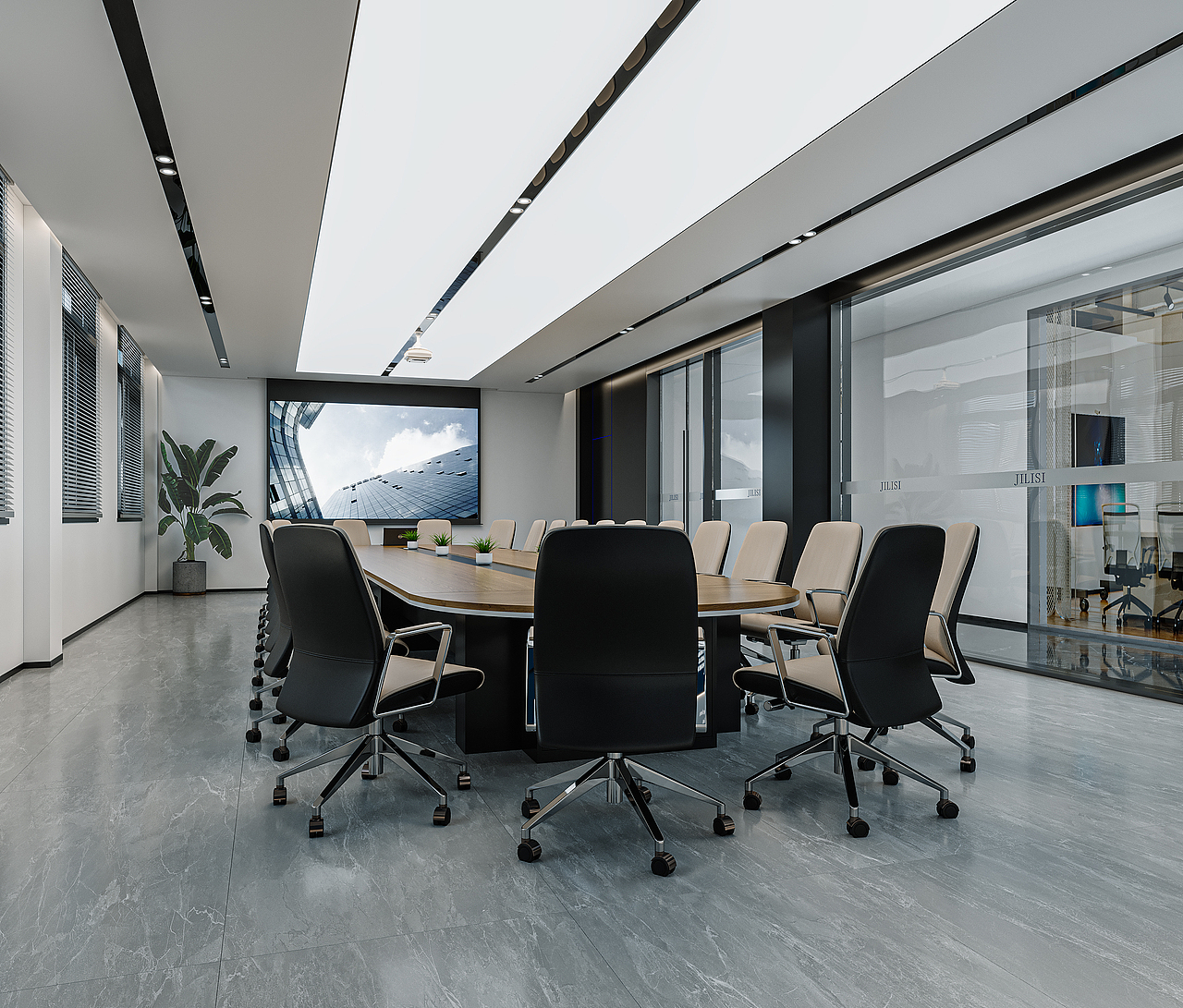 办公室设计|商务质感与 松弛氛围 的双向平衡～（图ZNDAxNTYxOTg4） - 商业空间设计 - 站酷设计师孟西原创素材 - 站酷ZCOOL