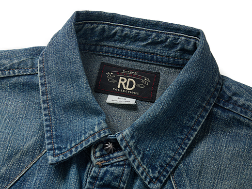 牛仔衬衫平铺电商白底图