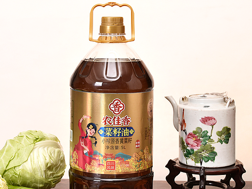 菜籽油包装设计食用油调味品包装设计-传统压榨