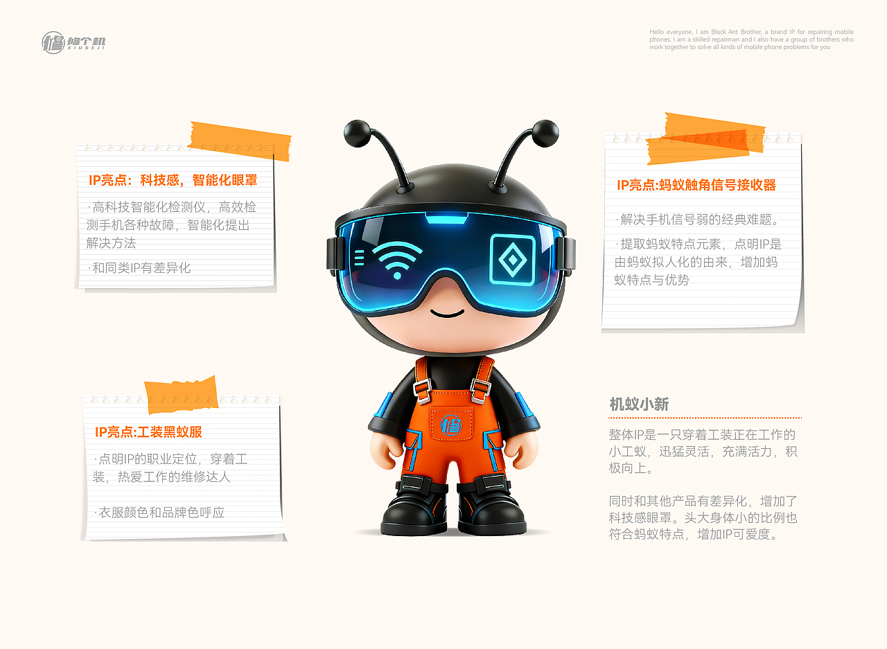 “蚂蚁IP+智能化科技感”-手机维修IP设计(图ZNDAxNTg3Mzg4) - IP形象 - 站酷设计师朝鹿文化品牌设计原创素材 - 站酷ZCOOL