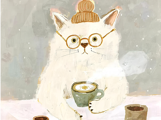 貓咪的下午茶（個人主頁-ZNzMwNTIzNTY=） - 藝術(shù)插畫 - 站酷設(shè)計師蟲下illustration原創(chuàng)素材 - 站酷ZCOOL