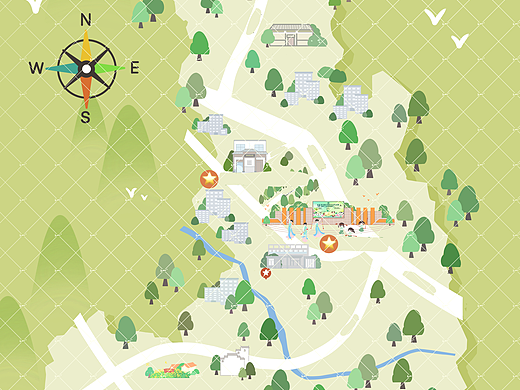 手绘文旅活动打卡地图