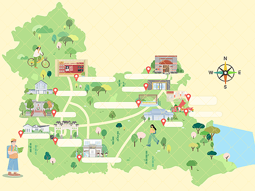 手繪地圖（個(gè)人主頁-ZNzMwNTQ3MzY=） - 商業(yè)插畫 - 站酷設(shè)計(jì)師土豆醬糊糊原創(chuàng)素材 - 站酷ZCOOL