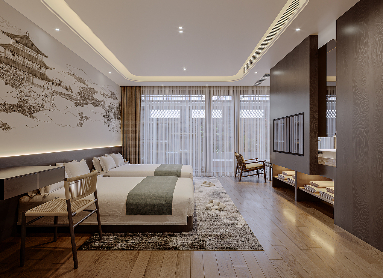 效果图先「预演」一场逃离。窗外的风景，已在你心里。（图ZNDAxNjEyMjk2） - 酒店餐饮设计 - 站酷设计师效果图施工图慕晨原创素材 - 站酷ZCOOL