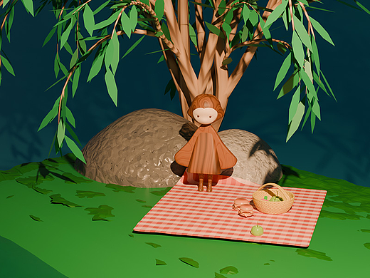 Blender3D场景建模 | 公园一隅 · 主题IP设计展示