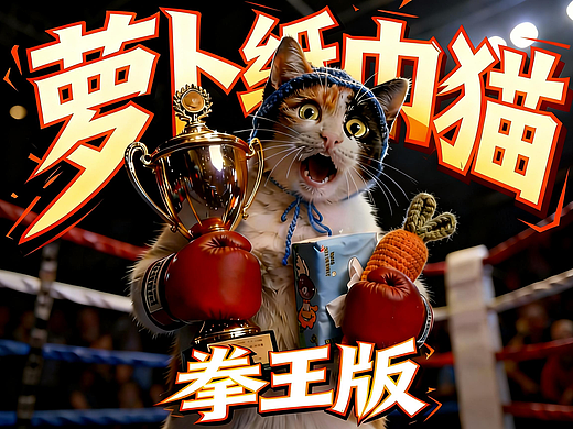 拳王版萝卜纸巾猫申请出战！真棒！