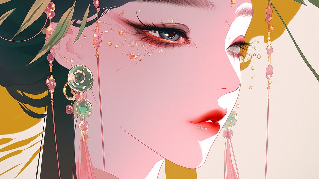 AI绘古韵·人面桃花系列（图ZNDAxNjI1MTM2） - 艺术插画 - 站酷设计师丝丝悦原创素材 - 站酷ZCOOL