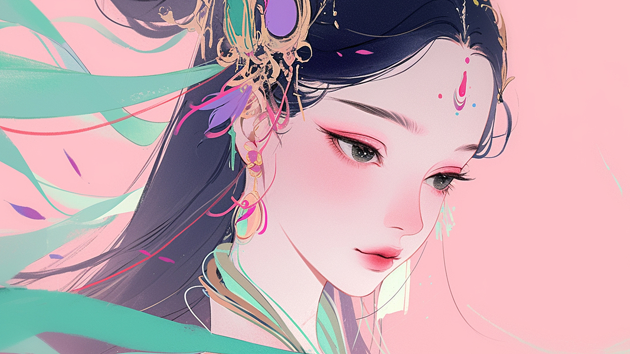 AI绘古韵·人面桃花系列（图ZNDAxNjI1MTk2） - 艺术插画 - 站酷设计师丝丝悦原创素材 - 站酷ZCOOL