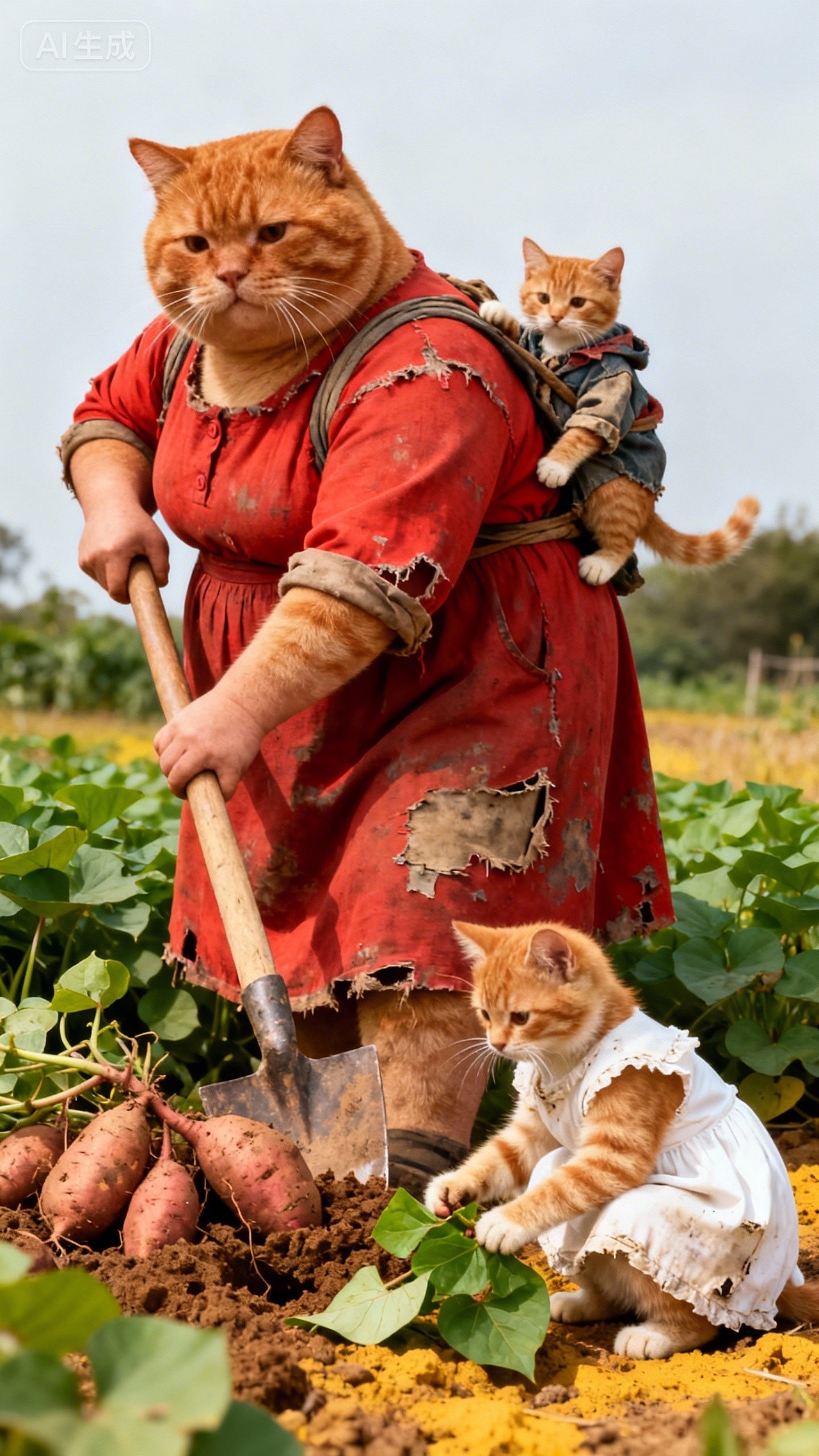 图片（小猫挖红薯橘猫妈妈红薯）（图ZNDAxNjI2NTI0） - AI作品 - 站酷设计师Z481361075原创素材 - 站酷ZCOOL