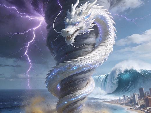 图片（白色的龙、龙卷风）