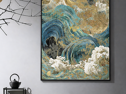 【颜舍・晶珠壁材】沧浪裹金，涛光衔静（个人主页-ZNzMwNTcwOTY=） - 家装设计 - 站酷设计师颜舍晶制空间原创素材 - 站酷ZCOOL