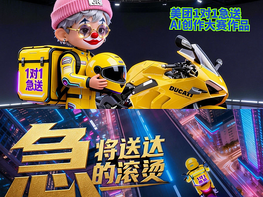 美团1对1急送，AIGC贾如创作参赛作品