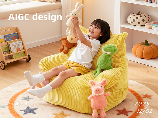 AIGC家具│玩偶懒人沙发│AI场景