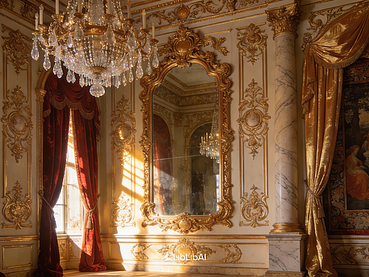 豪华巴洛克金色浮雕宫廷风背景图