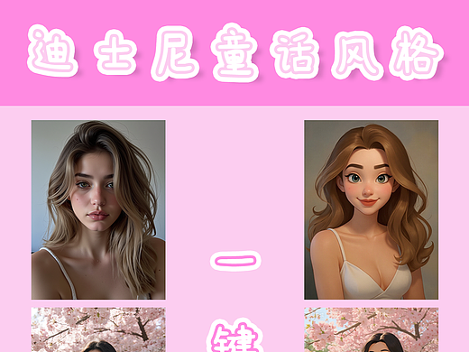 一键生成迪士尼童话风格形象
