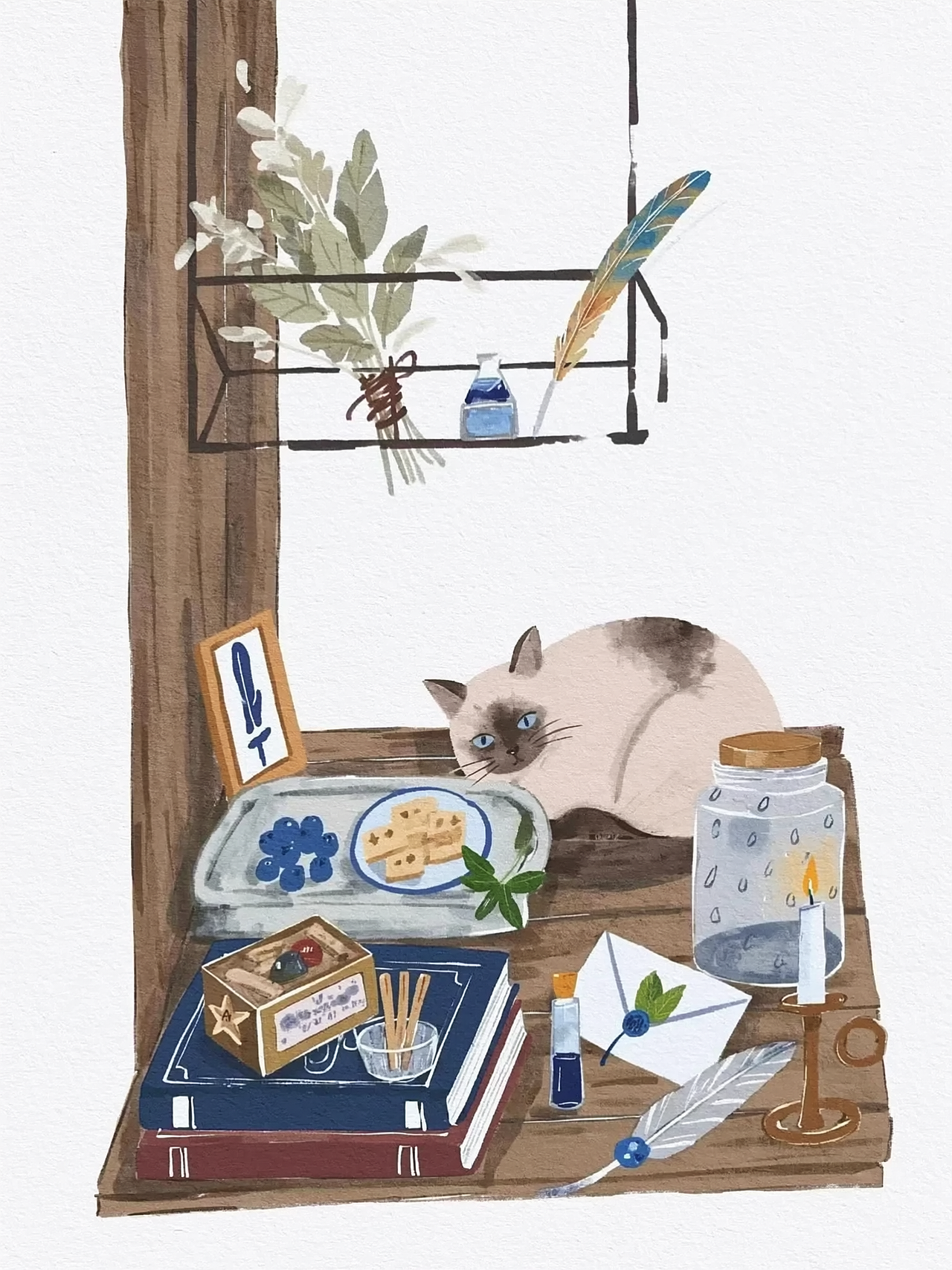 在家的猫（图ZNDAxNjc0NTAw） - 商业插画 - 站酷设计师虫下illustration原创素材 - 站酷ZCOOL