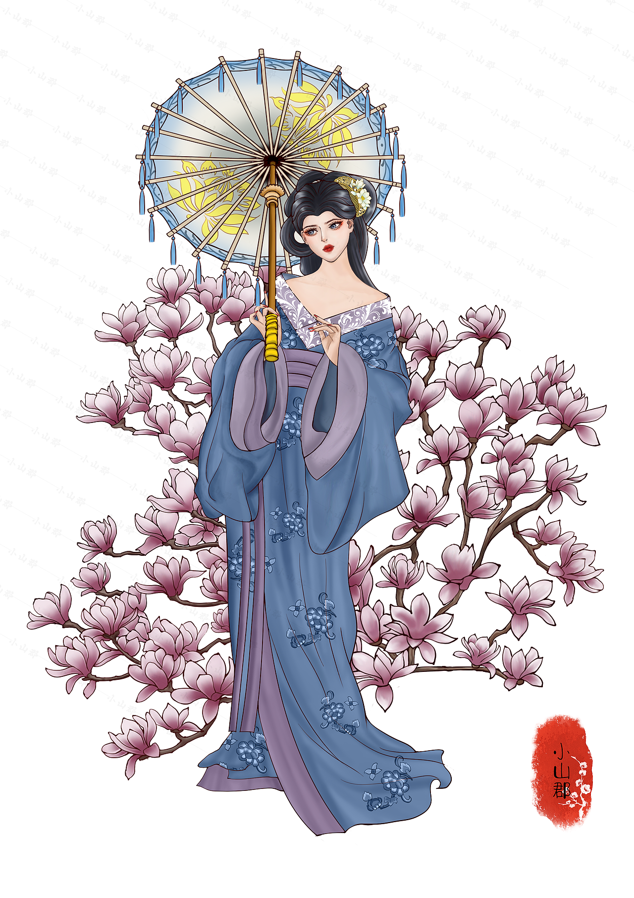 古风人物2（图ZNDAxNjkwMTUy） - 商业插画 - 站酷设计师小山郡插画师原创素材 - 站酷ZCOOL