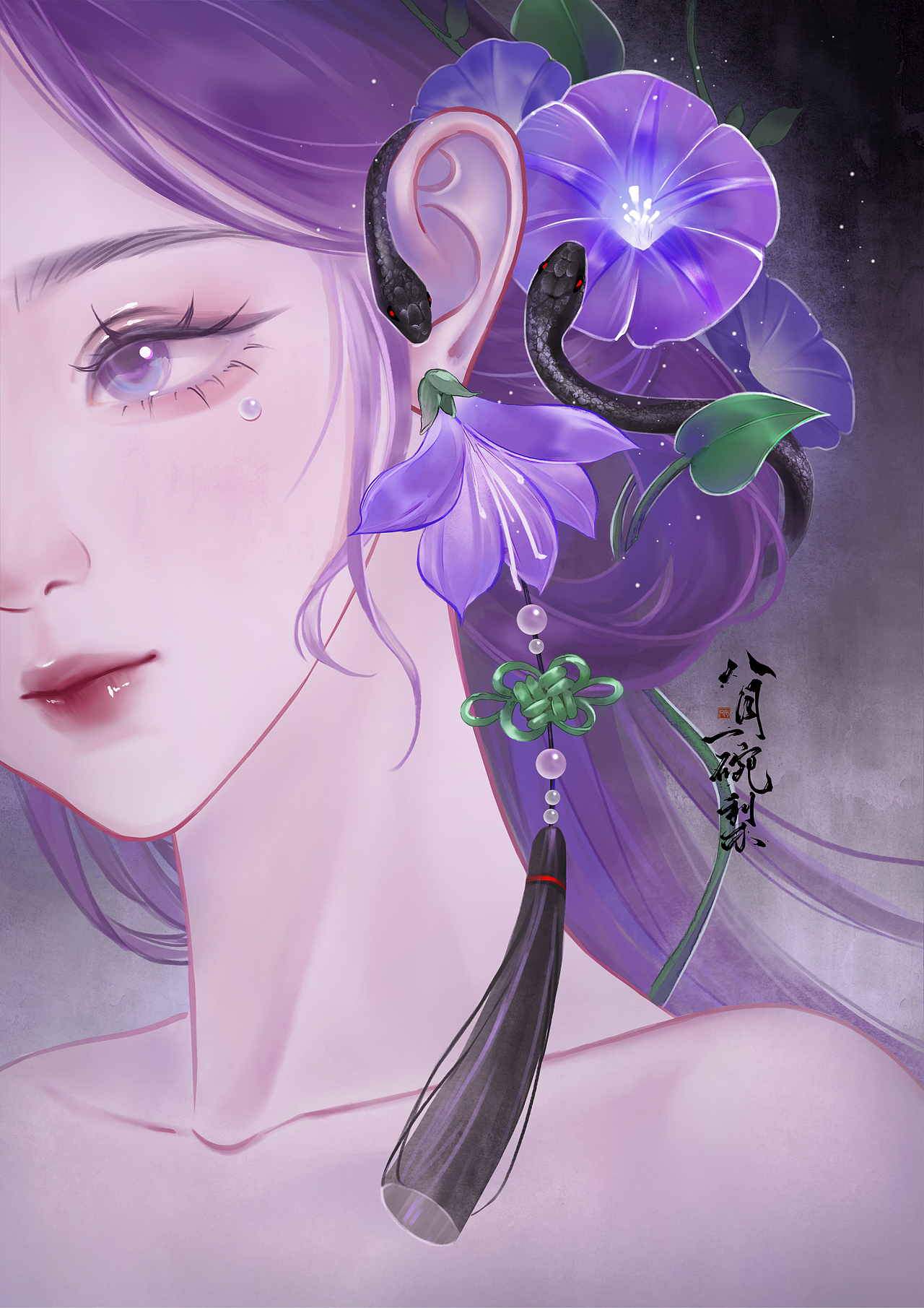 蛇与花（图ZNDAxNzA4Mzcy） - 创作习作 - 站酷设计师八月一碗梨原创素材 - 站酷ZCOOL