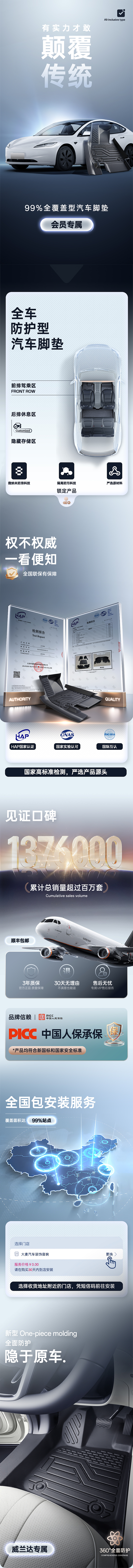 “科学防护” 一体成型全包围 TPE 汽车脚垫 详情页（图ZNDAxNzA4Njcy） - 电商 - 站酷设计师Cremaster原创素材 - 站酷ZCOOL