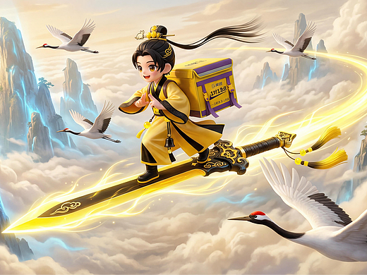 修仙界也能点外卖？居然还是御剑骑手！美团 1V1 急送：修仙订单已飞达