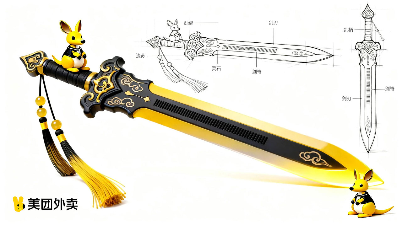 修仙界也能点外卖？居然还是御剑骑手！美团 1V1 急送：修仙订单已飞达（图ZNDAxNzE1NDE2） - AI作品 - 站酷设计师秦时打的烂原创素材 - 站酷ZCOOL