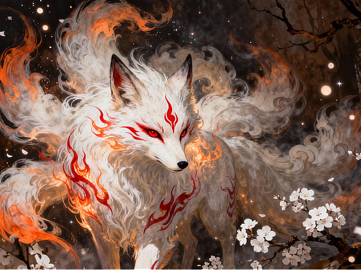 九尾狐（個人主頁-ZNzMwNjU5OTY=） - AI作品 - 站酷設(shè)計師茉血怡然原創(chuàng)素材 - 站酷ZCOOL